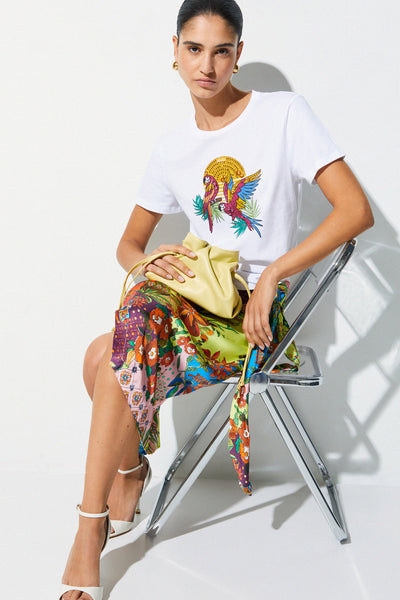 liu jo T-Shirt Maniche Corte Con Stampa E Applicazioni Bianco Donna, foto 2