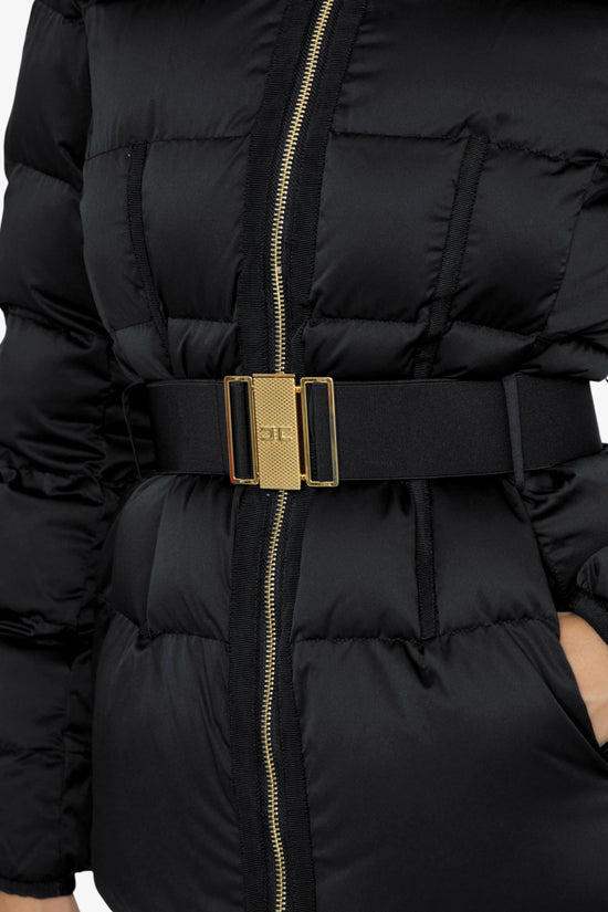  Piumino Full Zip Con Cappuccio E Cintura-elisabetta franchi-Nero-Special_-Pi92d66e2 110-2  