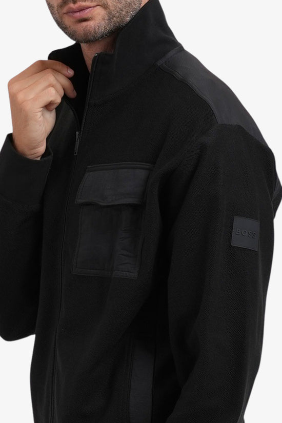  Felpa Full Zip Con Taschino E Dettagli In Nylon boss 