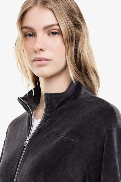 emporio armani ea7 Felpa Full Zip Athletic Velour Grigio Donna, foto 2