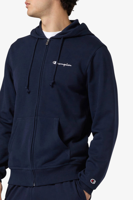  Felpa Full Zip Con Cappuccio Logo Piccolo Ricamato champion 