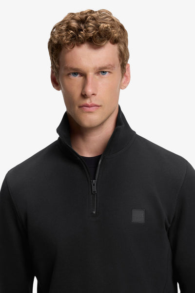 boss Felpa 1/2 Zip Con Toppa Logo Nero Uomo, foto 2