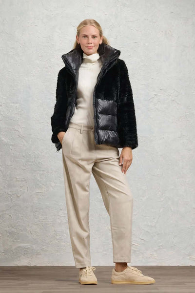 blauer Piumino Full Zip Con Cappuccio E Dettagli In Eco Pelliccia Fanevil Nero Donna, foto 2