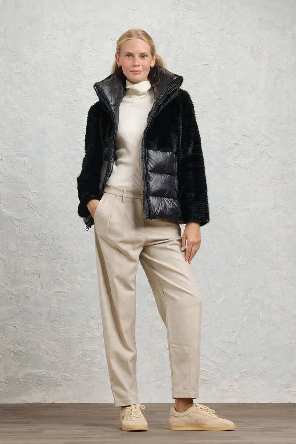 blauer Piumino Full Zip Con Cappuccio E Dettagli In Eco Pelliccia Fanevil Nero Donna, foto 2