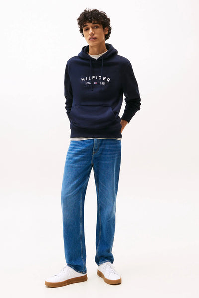 tommy hilfiger Felpa Con Cappuccio Logo USA Blu Uomo, foto 2