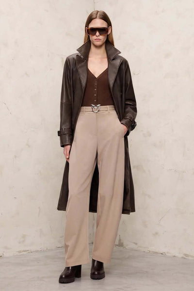 pinko Pantaloni Con Cintura New Lexy Beige Donna, foto 2