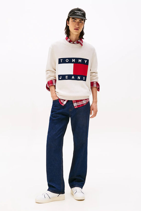  Maglione Girocollo Mélange Con Bandiera A Intarsio tommy jeans 