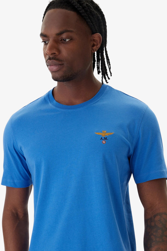  T-Shirt Maniche Corte Piccolo Logo Ricamato aeronautica militare 