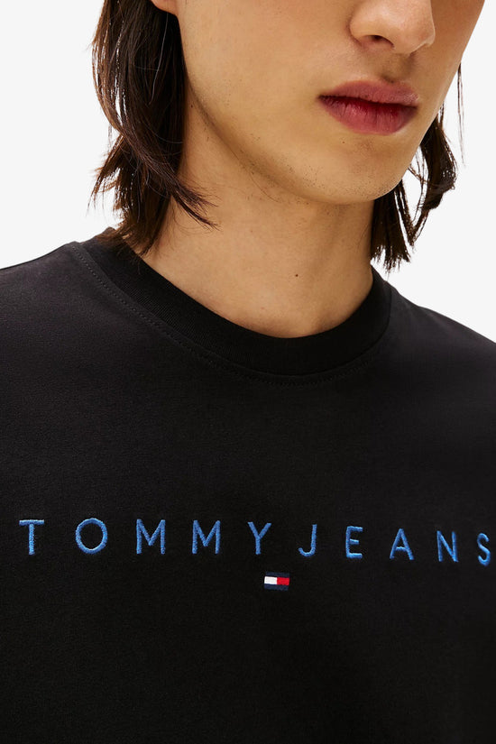  T-Shirt Maniche Corte Logo Lineare Ricamato tommy jeans 