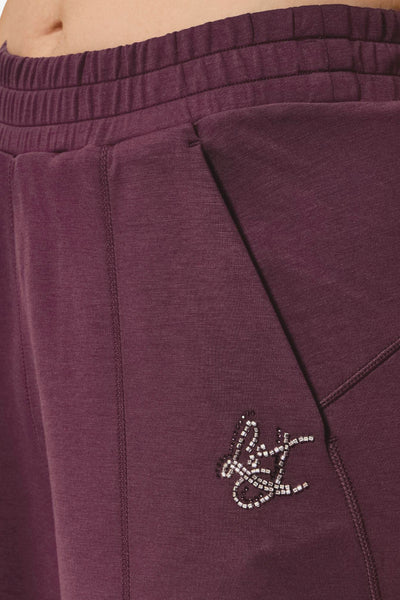liu jo Pantaloni Scuba Logo Con Applicazioni Rosso Donna, foto 2