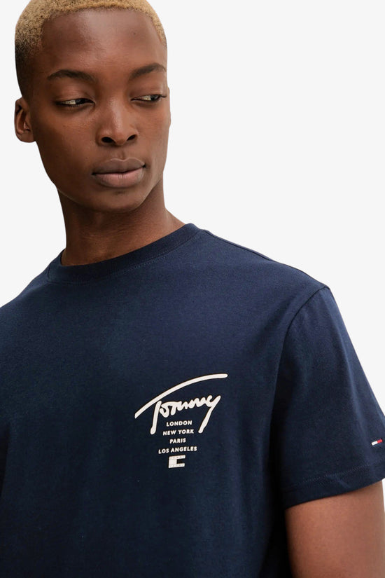  T-Shirt Maniche Corte Stampa Logo Firma tommy jeans 
