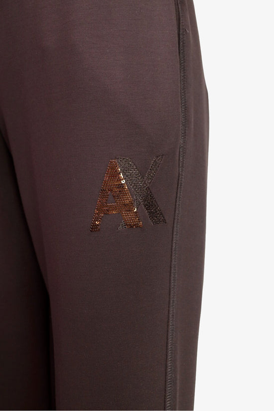  Pantaloni In Scuba Di Viscosa Logo AX Con Paillettes armani exchange 