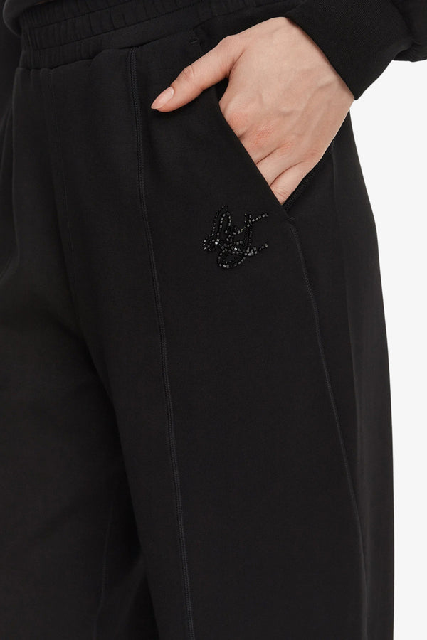 liu jo Pantaloni Scuba Logo Con Applicazioni Nero Donna, foto 2