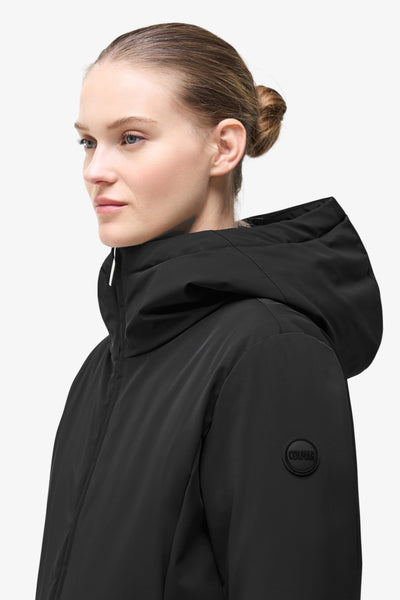 colmar Giubbotto Full Zip Con Cappuccio In SoftShell Impermeabile Nero Donna, foto 2