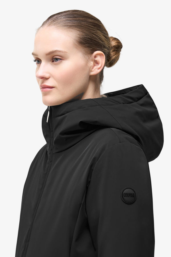 colmar Giubbotto Full Zip Con Cappuccio In SoftShell Impermeabile Nero Donna, foto 2