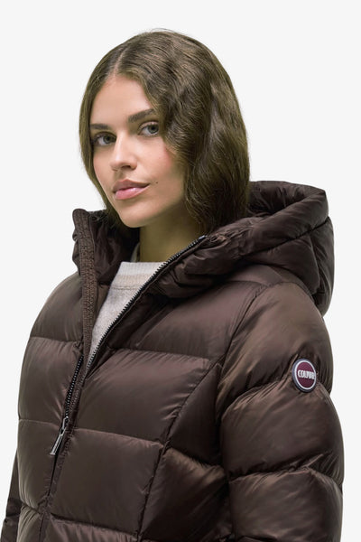 colmar Piumino Lungo Full Zip Con Cappuccio Marrone Donna, foto 2