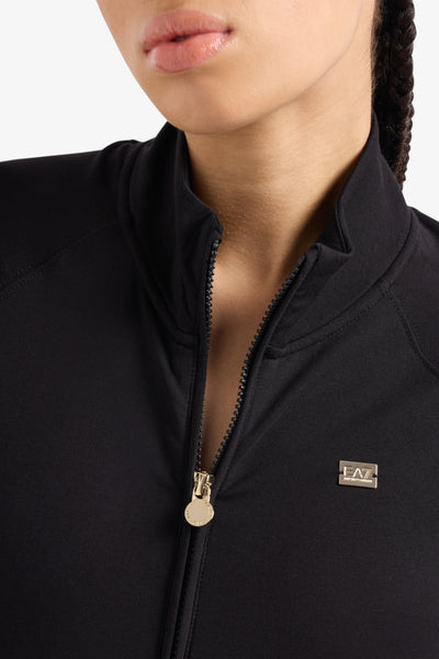 emporio armani ea7 Felpa Full Zip Core Lady Stretch Nero Donna, foto 2