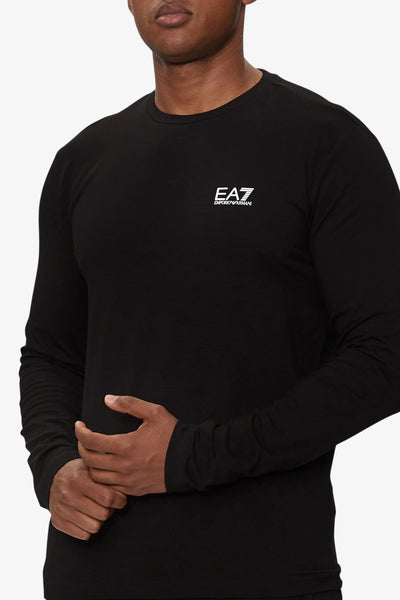 emporio armani ea7 T-Shirt Maniche Lunghe Core Identity Nero Uomo, foto 2