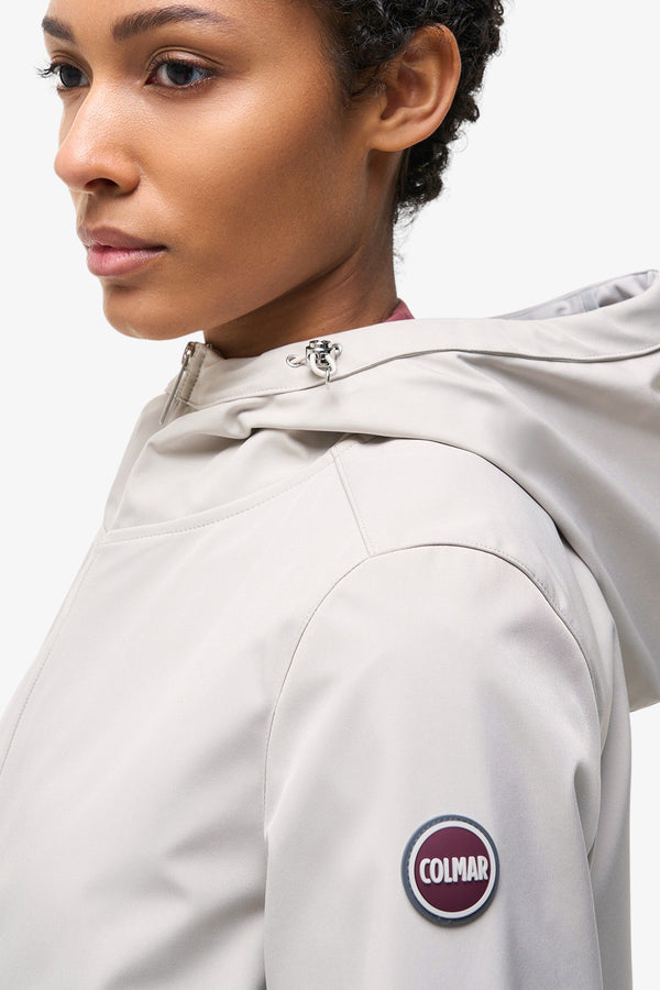 colmar Giacca Lunga Full Zip Con Cappuccio Impermeabile Beige Donna, foto 2