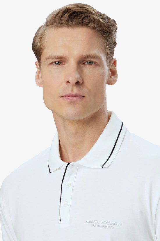  Polo Maniche Corte In Cotone Stretch Con Profili A Contrasto Essential-armani exchange-Bianco-Special_-Xm001557 af103639 u0009-2  