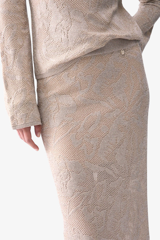 Gonna Longuette In Pizzo Lamé-liu jo-Beige-Special_-Wf6096 ma26s 30403-2  