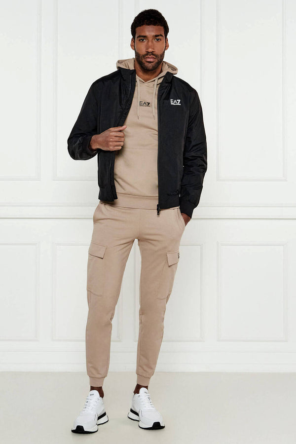 emporio armani ea7 Felpa Con Cappuccio Core Identity Beige Uomo, foto 2