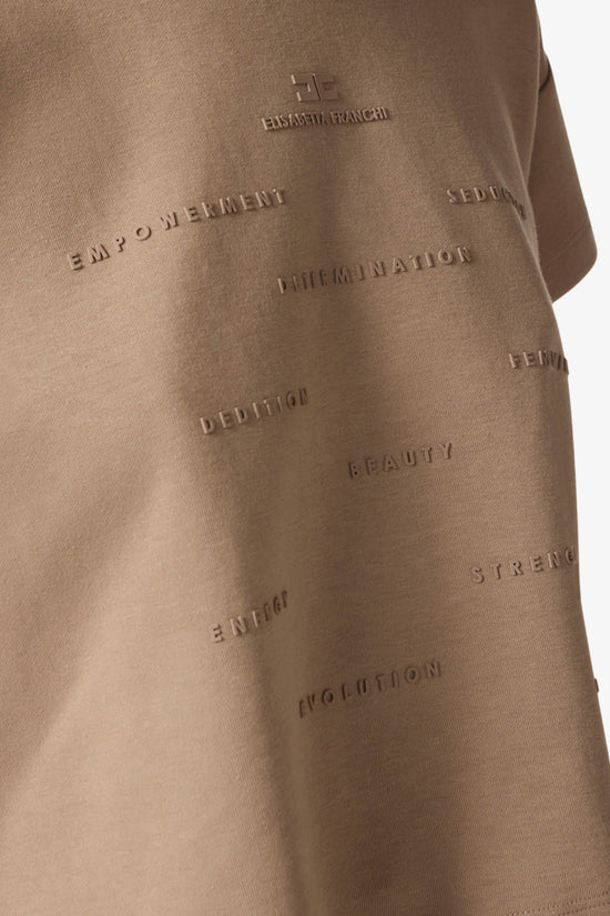  T-Shirt Corta In Jersey Pesante Con Stampa Lettering elisabetta franchi 