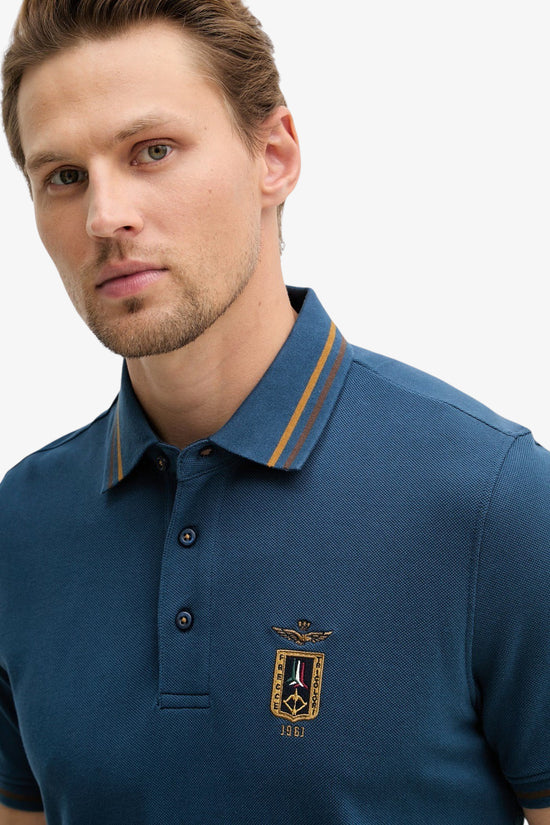  Polo Maniche Corte Piccolo Stemma Frecce Tricolori Ricamato aeronautica militare 