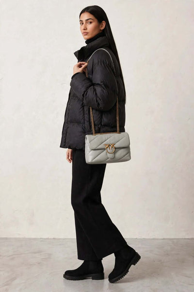 pinko Borsa A Tracolla Classic Love Bag Puff Maxi Quilt Grigio Donna, foto 2