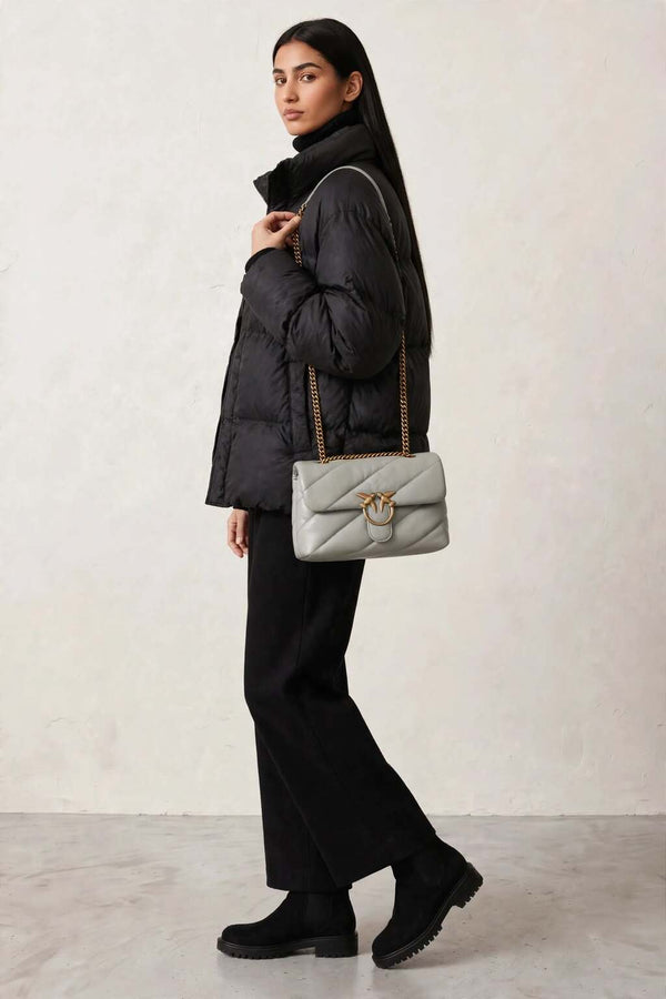 pinko Borsa A Tracolla Classic Love Bag Puff Maxi Quilt Grigio Donna, foto 2