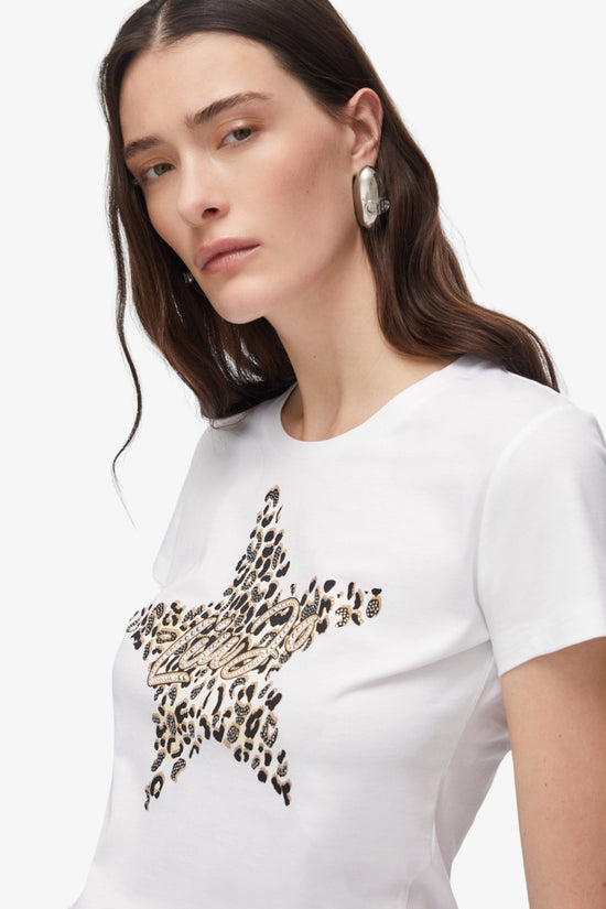  T-Shirt Maniche Corte Con Stampa E Strass-liu jo-Bianco-Special_-Wa6493 js923 p9656-2  