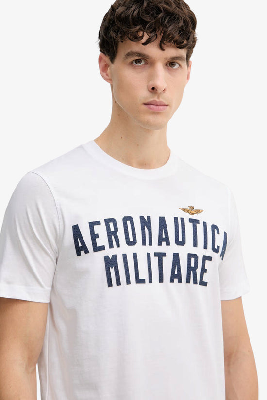  T-Shirt Maniche Corte Con Logo In Feltro aeronautica militare 