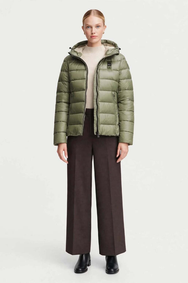 blauer Piumino Full Zip Con Cappuccio In Ovatta Termica Caroll Verde Donna, foto 2
