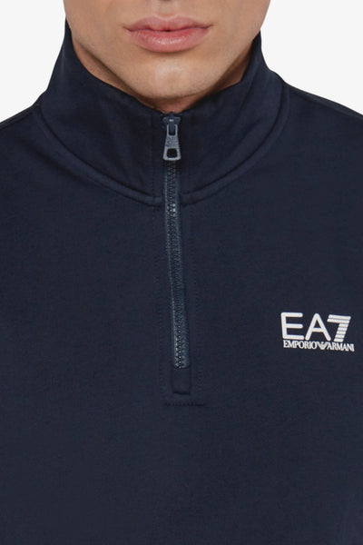 emporio armani ea7 Felpa 1/2 Zip Core Identity Blu Uomo, foto 2