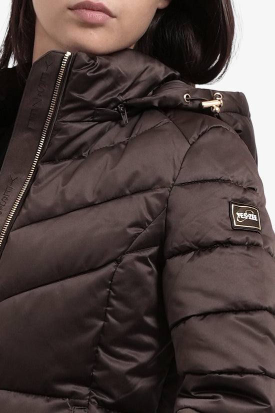 Piumino Full Zip Con Cappuccio-yes zee-Marrone-Special_-O017/m500 0232-2  