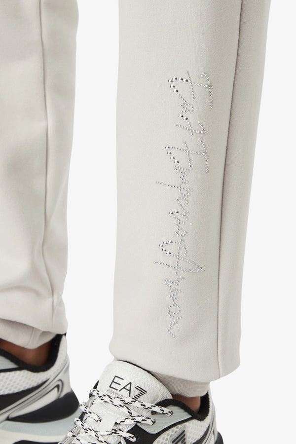 emporio armani ea7 Pantaloni Logo Series Con Borchie Grigio Donna, foto 2