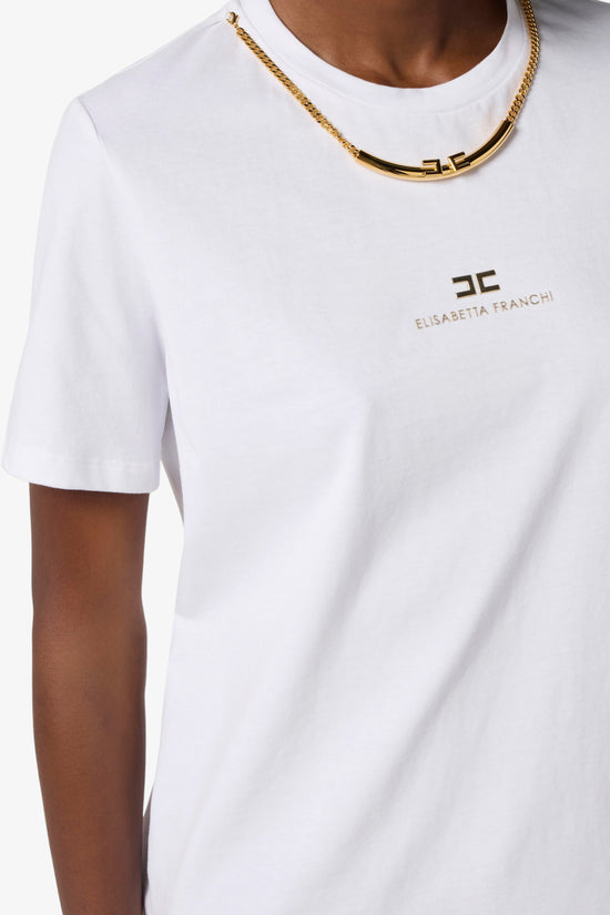  T-Shirt Maniche Corte Con Collana elisabetta franchi 