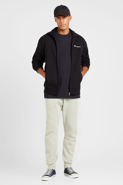 champion Felpa Full Zip Logo Piccolo Ricamato Nero Uomo, foto 2
