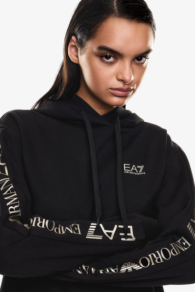 emporio armani ea7 Tuta Con Cappuccio E Bande Logo Nero Donna, foto 2