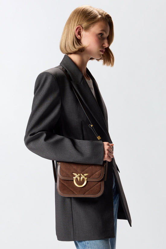  Borsa A Tracolla Piccola Mini Love Bag Box In Pelle Scamosciata pinko 