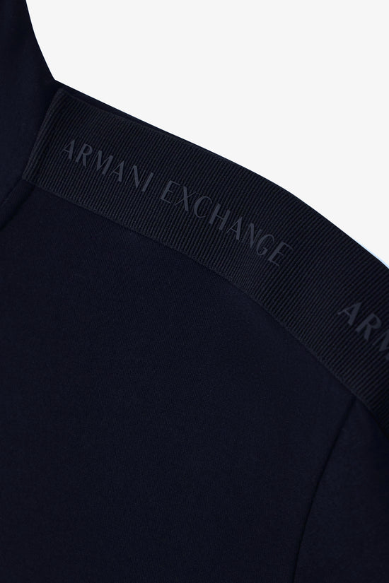  Felpa Full Zip In Jersey Di Cotone Stretch Con Bande Logo armani exchange 
