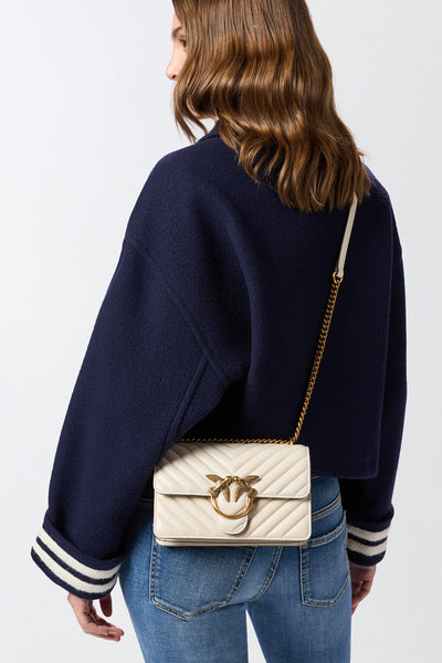pinko Borsa A Tracolla Mini Love Bag One Chevron Bianco Donna, foto 2