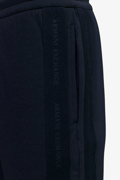 armani exchange Pantaloni In Jersey Di Cotone Stretch Con Bande Logo Blu Uomo, foto 2