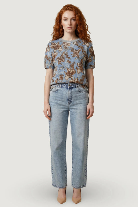  Maglia Girocollo A Maniche Corte A Fantasia liu jo 