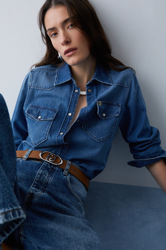  Camicia Maniche Lunghe In Denim liu jo 