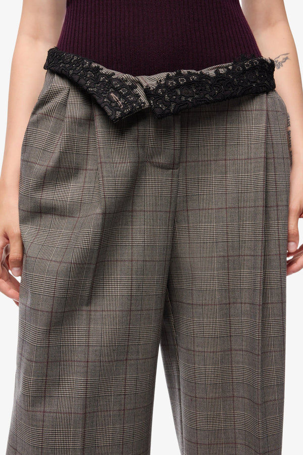 pinko Pantaloni Ampi A Auadri Plumeria Beige Donna, foto 2