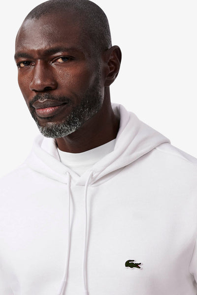 lacoste Felpa Con Cappuccio Logo Piccolo Ricamato Bianco Uomo, foto 2