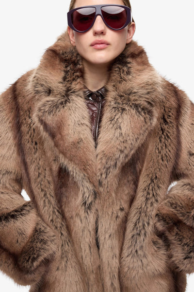 pinko Caban Eco Pelliccia Caladenia Beige Donna, foto 2