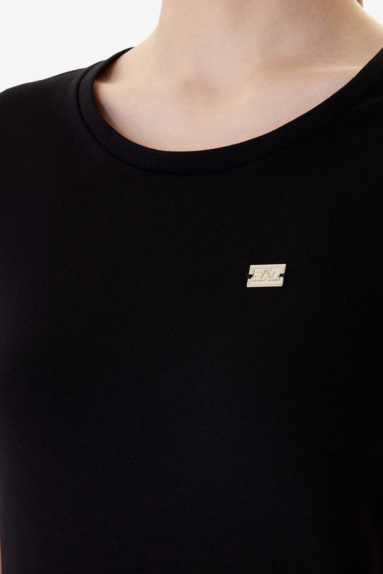  T-Shirt Maniche Corte Slim Elasticizzata Core Lady-emporio armani ea7-Nero-Special_-7w001045 af10373 uc001-2  