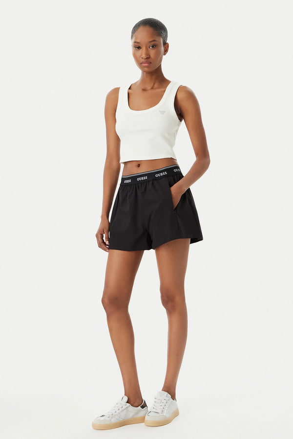 guess Shorts Con Banda Logo Selene Nero Donna, foto 2